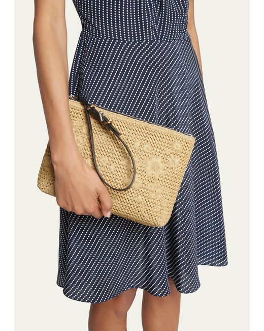 Givenchy Natural Travel Pouch Clutch Bag In Raffia