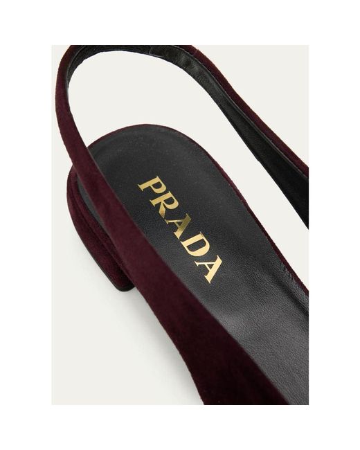 Prada White Suede Slingback Flats