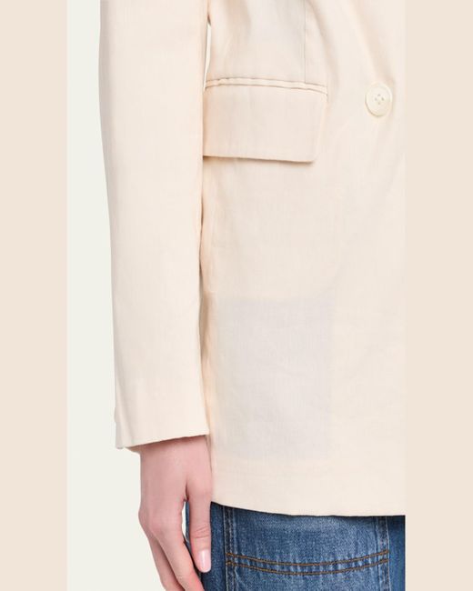 Rag & Bone Natural Emile Double-Breasted Linen Blazer