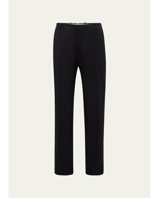 Alexander McQueen Black Wool Tuxedo Pants for men
