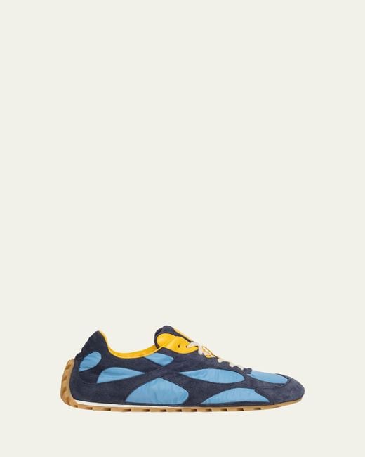 Bottega Veneta Blue Orbit Flash Nylon And Suede Low-Top Sneakers for men