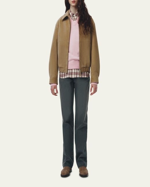 DUNST Natural Suede Bomber Jacket