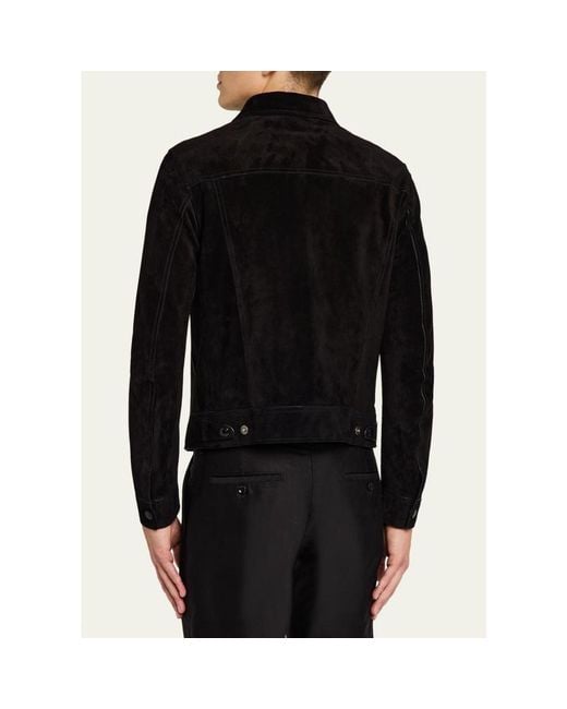Tom Ford Black Cashmere Suede Jacket for men