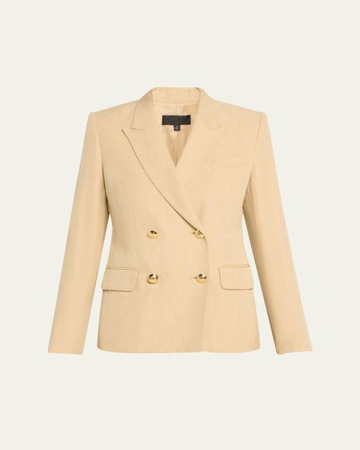 Nili Lotan Natural Veda Double-Breasted Linen Jacket