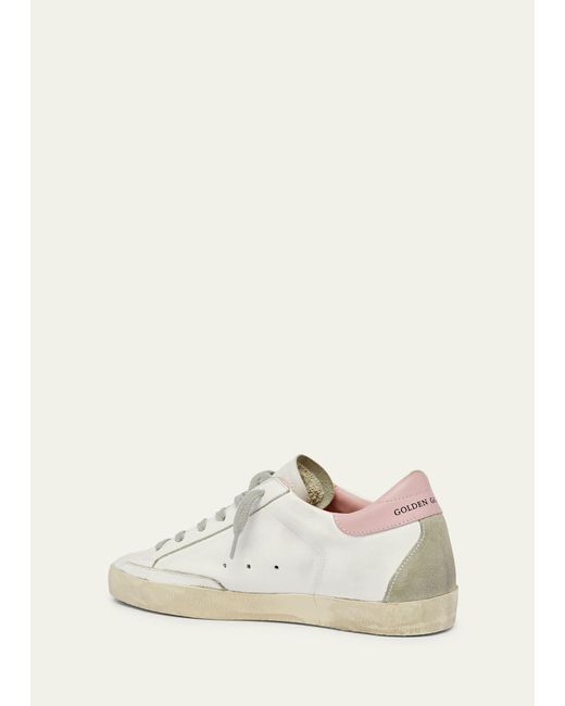 Golden Goose Deluxe Brand Natural Superstar Leather Upper And Heel Suede Star And Spur Cream Sole Sneakers