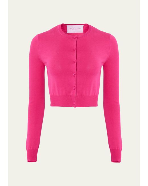 Carolina Herrera Pink Knit Button-front Cardigan