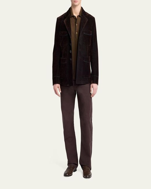 Tom Ford Black Wool Patch Pocket Single-Breasted Blazer for men