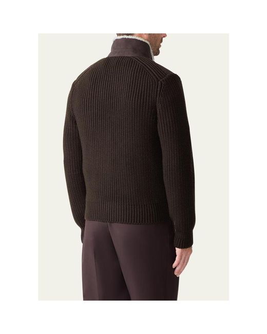 Mackage Black Jonathan Mixed-Media Shearling Jacket for men