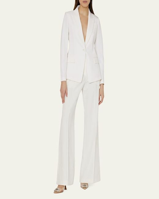 MILLY Black Avery Single-Button Cady Blazer