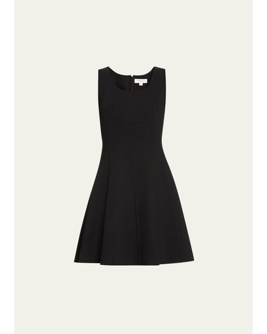 Michael Kors Black Fit-flare Mini Wool Dress