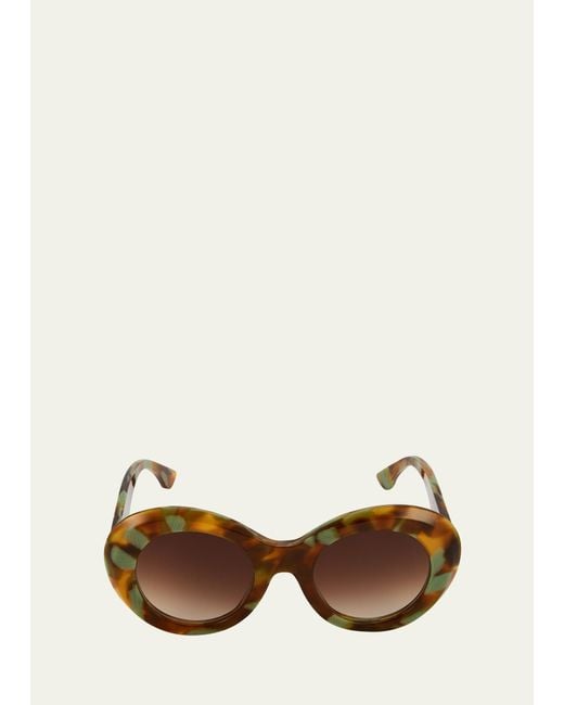 Thierry Lasry Natural Pulpy Acetate Round Sunglasses