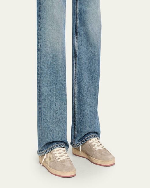 Golden Goose Deluxe Brand Natural Ball Star Mixed Leather Low-Top Sneakers With Bead Lettering