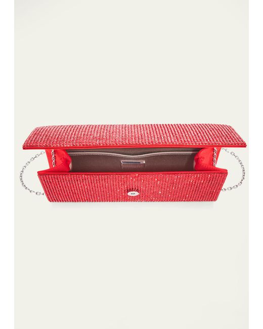 Judith Leiber Red Perry Beaded Crystal Clutch Bag