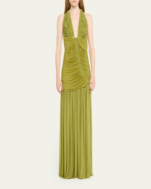 Christopher Esber Blue Orion Ruched Gown
