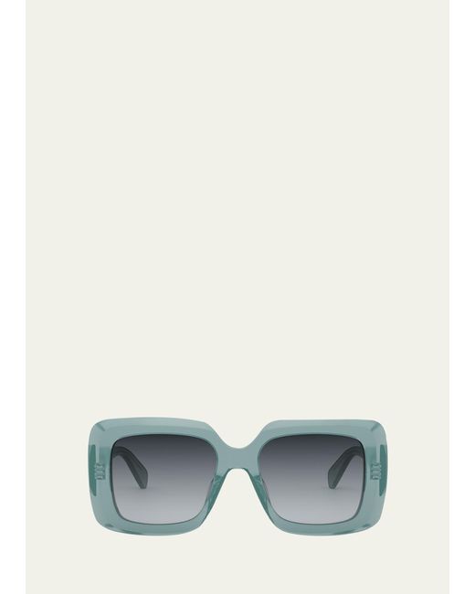 Céline Gray Bold 3 Dots Acetate Square Sunglasses