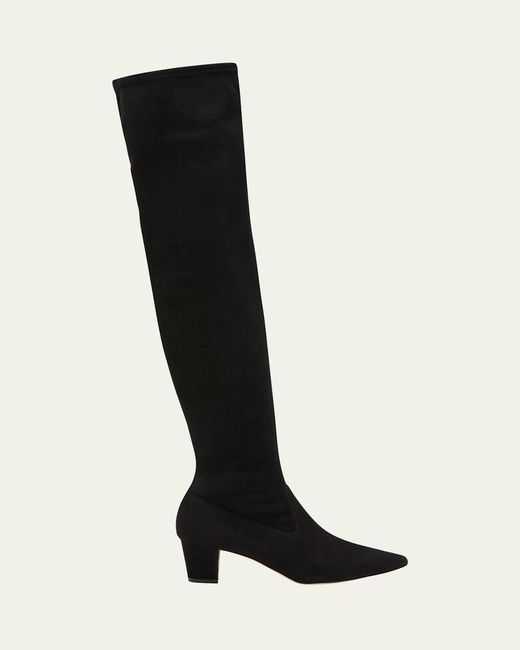 Manolo Blahnik Black Lupasca Suede Over-The-Knee Boots
