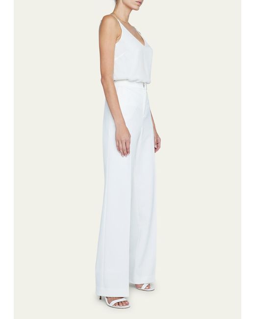 L'Agence White Livvy Straight-leg Trousers