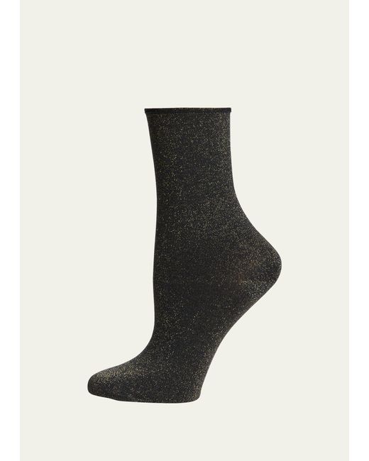 Wolford Black Stardust Glitter Ankle Socks