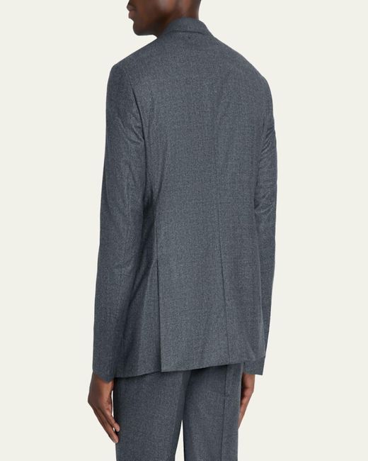 Giorgio Armani Blue Wool Micro-Houndstooth Two-Piece Suit for men