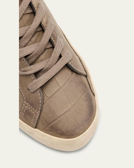 Golden Goose Deluxe Brand Natural Super-Star Croc-Printed Nubuck Leather Sneakers, Exclusive for men