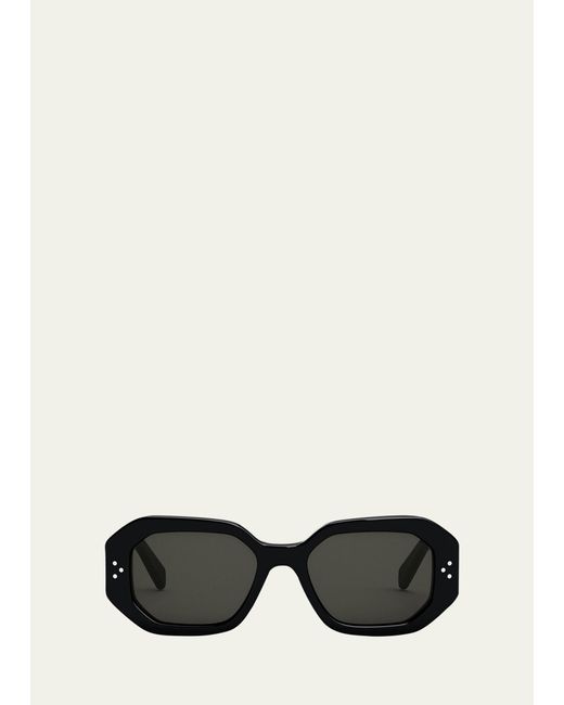 Céline Black Bold 3 Dots Square Acetate Sunglasses