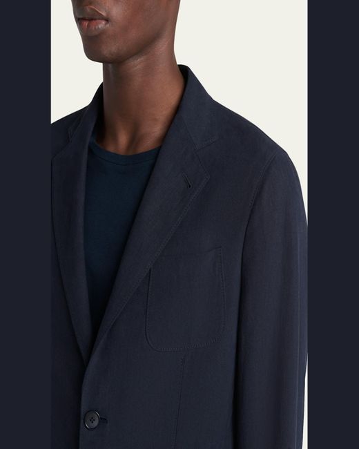 Giorgio Armani Blue Upton Linen Jacket for men