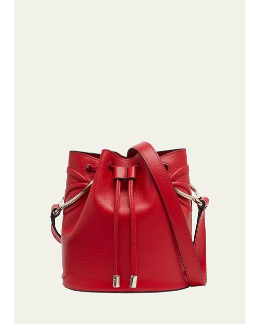 Christian Louboutin Red By My Side Bucket Bag In Leather With Cl Logo