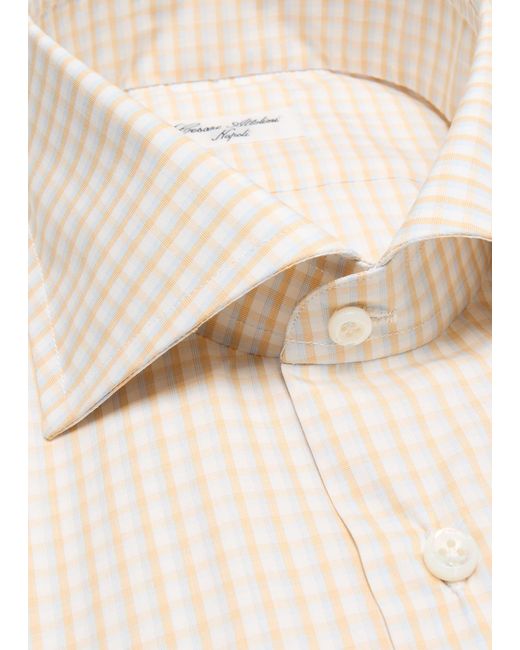 Cesare Attolini Natural Cotton Micro-plaid Sport Shirt for men