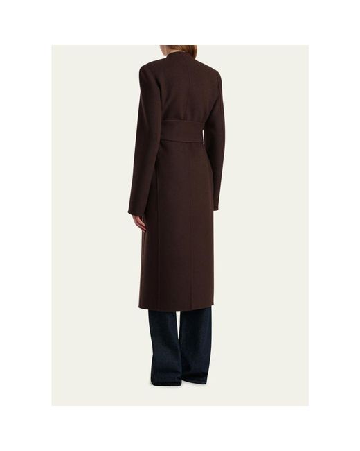 Khaite Black Jelson Double-Face Wool Wrap Coat