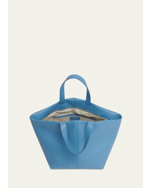 Mansur Gavriel Blue Tulipano Zip Leather Tote Bag