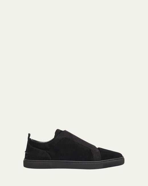 Christian Louboutin Black St Louis Suede Slip-On Sneakers for men