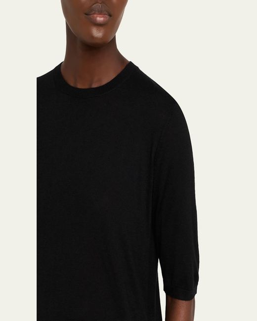 Gabriela Hearst Black Brunner Short-Sleeve Cashmere-Silk T-Shirt
