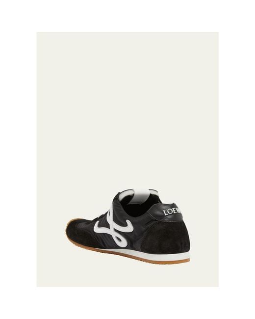 Loewe White Flow Runner Suede And Leather Sneakers