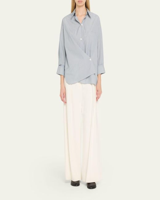 Twp White New Earl Striped Button-Front Shirt