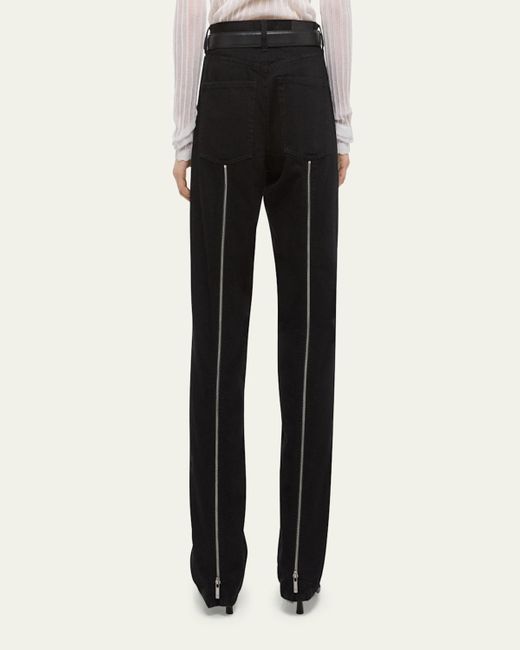 Helmut Lang Black Straight-Leg Carpenter Jeans With Zips