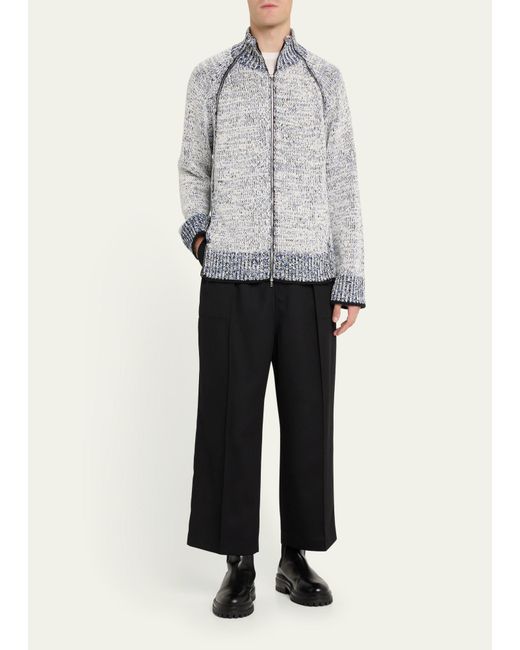 3.1 Phillip Lim Gray Marled Full-zip Cardigan Sweater for men