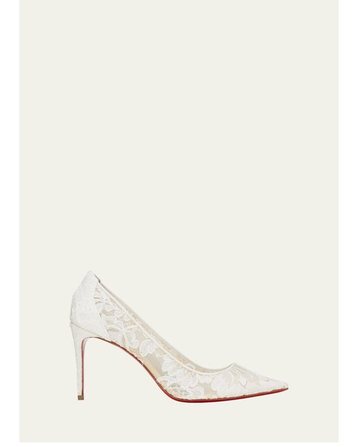 Christian Louboutin Mariee Lace Red Sole Stiletto Pumps in Natural Lyst