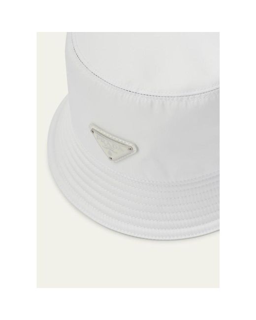 Prada White Nylon Bucket Hat for men