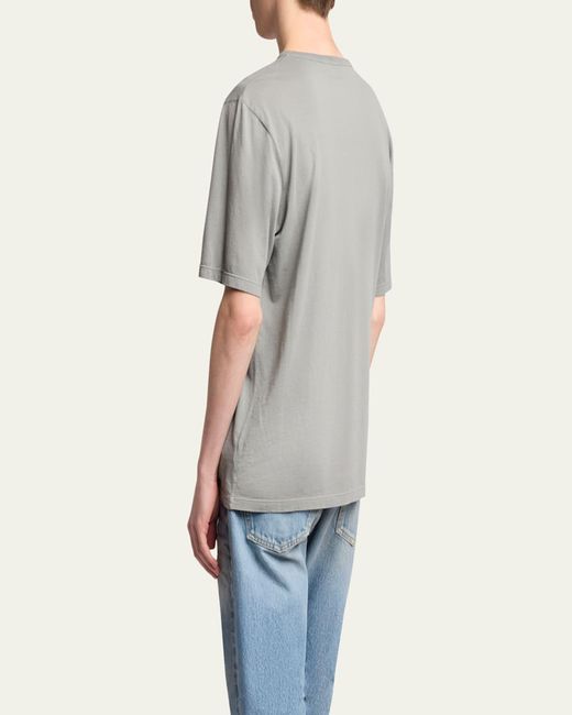 Saint Laurent Gray Basic Logo T-Shirt for men