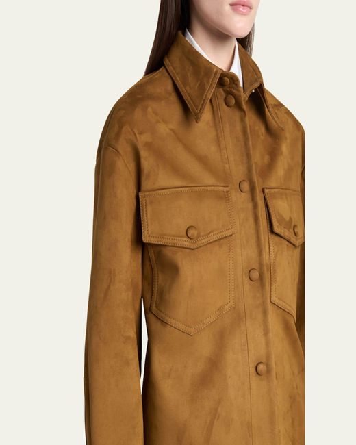 Stella McCartney Brown Long-Sleeve Alter Suede Overshirt