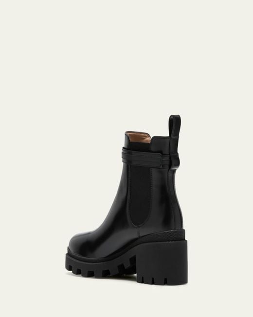 Gucci Trip Leather Logo strap Chelsea Boots in Black Lyst