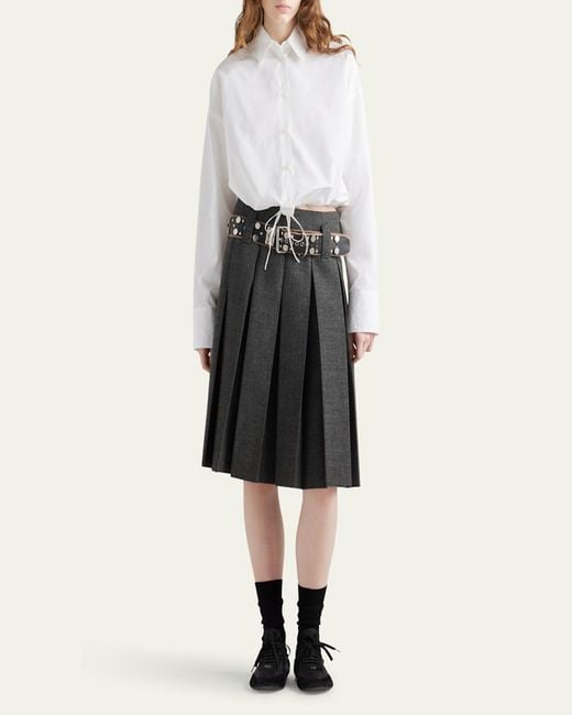Prada White Drawstring Poplin Shirt
