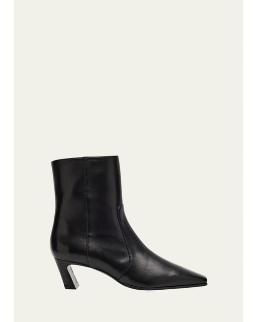 Stuart Weitzman Black 50Mm Stassi Leather Zip Booties