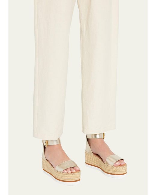 See By Chloé Natural Glyn Platform Ankle-strap Sandals