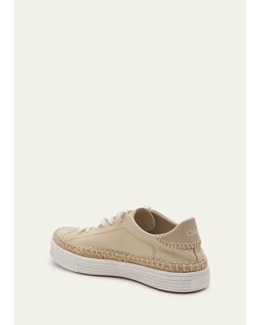 Chloé Natural Telma Leather Espadrille Sneakers
