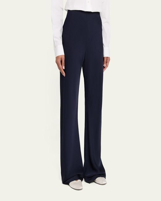 Veronica Beard Blue Braddock Satin Pants