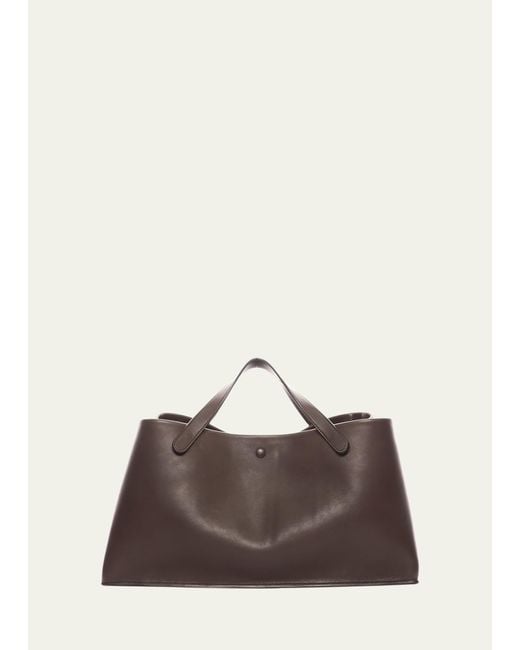 The Row Idaho Tote Bag In Saddle Leather in Brown Lyst