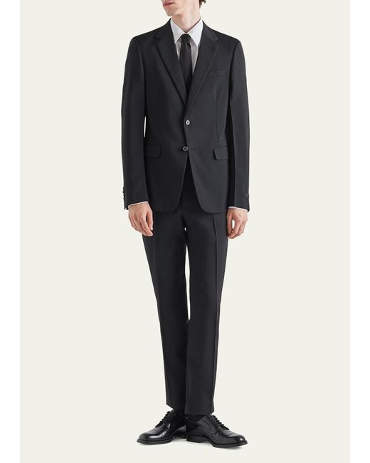 Prada Black Wool-mohair Solid Suit for men