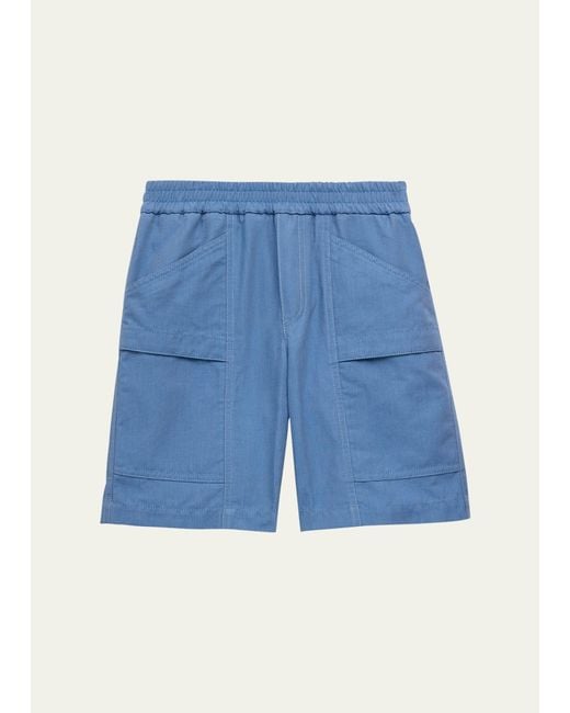 Moncler Blue Boy's Cotton Twill Bermuda Shorts for men