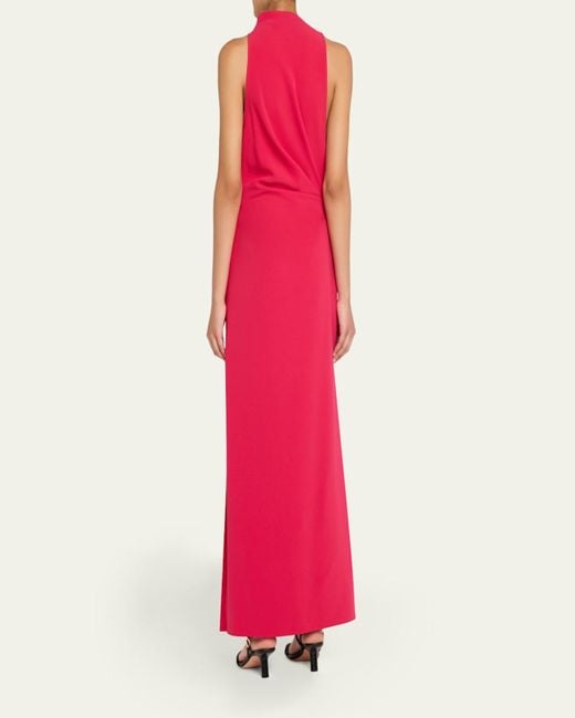 Proenza Schouler Pink Devyn Draped Matte Double Crepe Dress